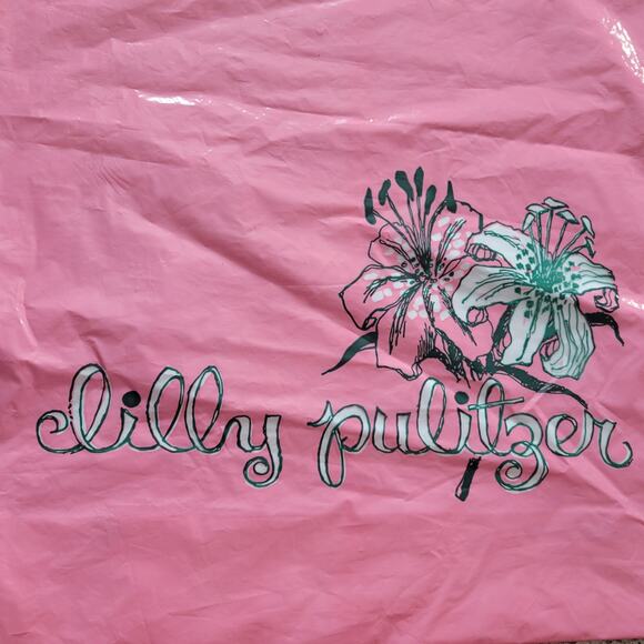 VTG Lilly Pulitzer 2 Logoed 18x16 Plastic Retail Store Shopping Bags Snap Handle - Picture 3 of 7